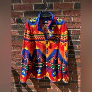 POLO RALPH LAUREN SPORTSMAN AZTEC SERAPE SOUTHWESTERN 1/4 ZIP FLEECE JACKET MENS